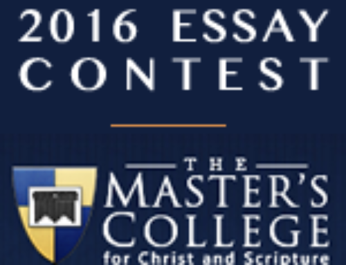 Congratulations James Ingoldsby – Winner of The Master’s College Essay Contest 2016